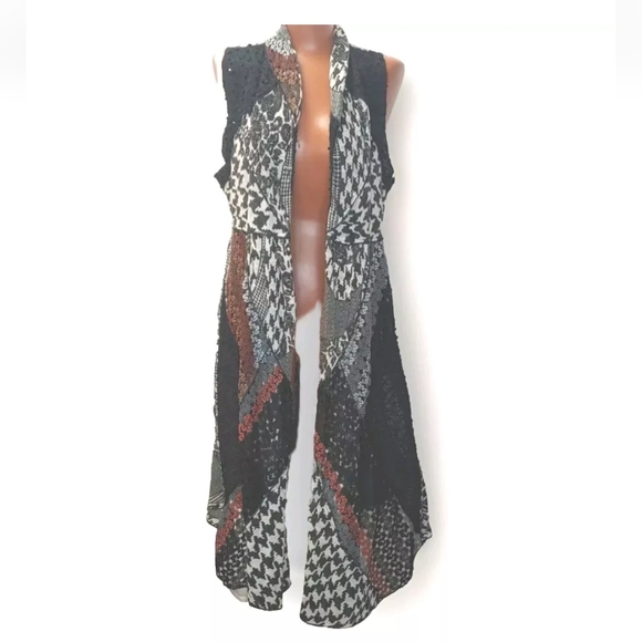 paris mues Sweaters - Paris Mues Sequin Cardigan Sweater Woman Med Patchwork Crochet Fairy Witchy Boho